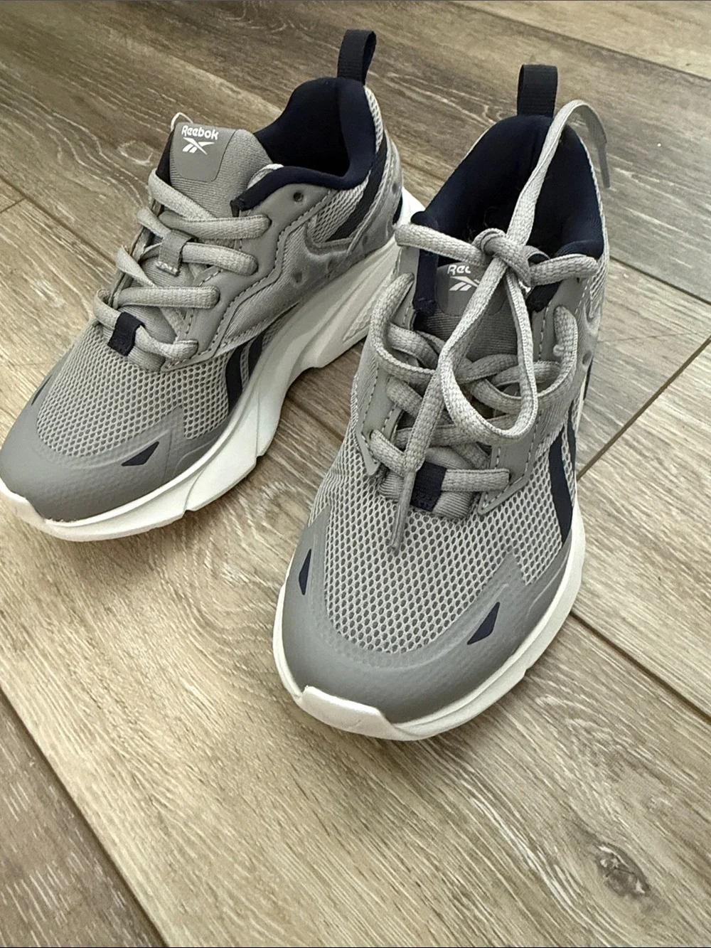 Reebok Kids' Gray and Navy Lightweight Sneakers